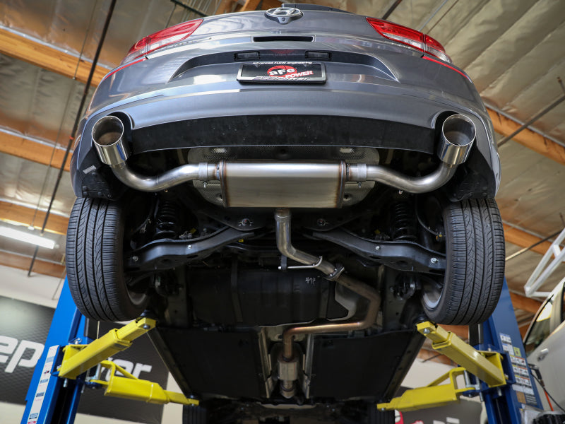 aFe Takeda Series 2.5in 409 SS Axle-Back Exhaust System Polished 18-20 Hyundai Elantra GT L4-1.6L(t) 49-47016-P 49-47016-P Photo - Mounted