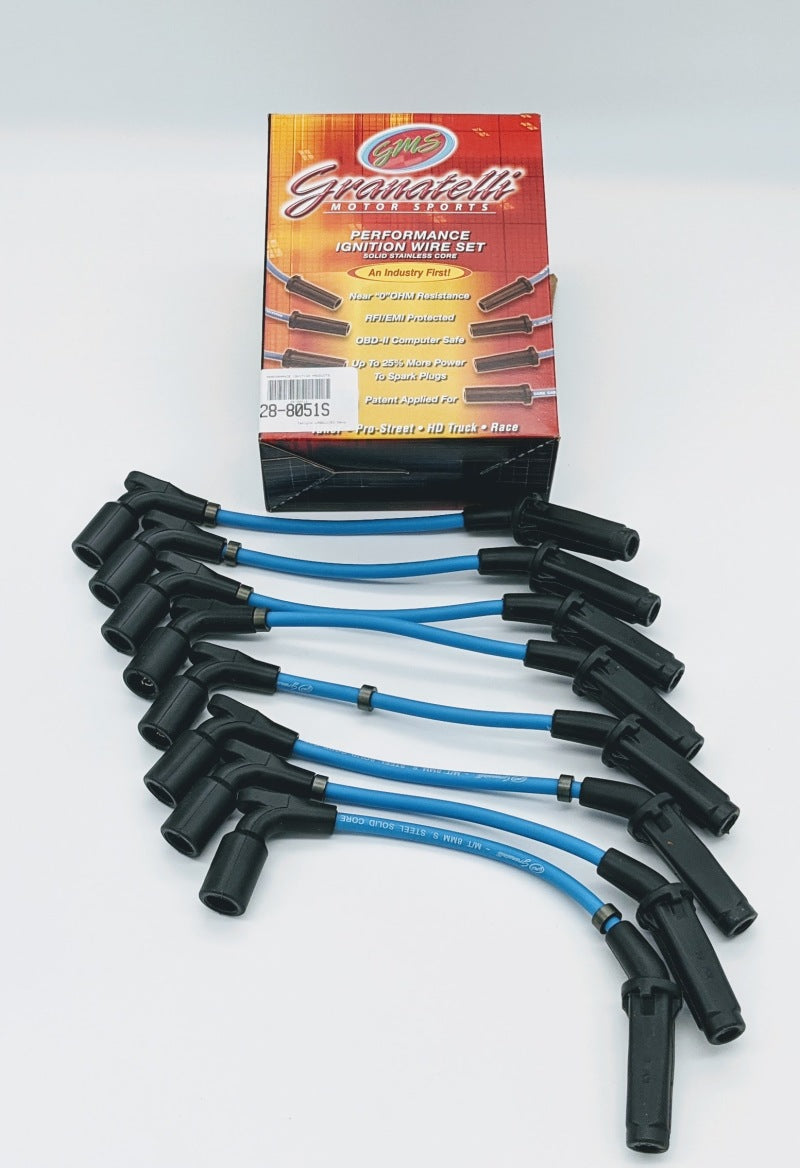 Granatelli Motor Sports Granatelli 20-23 GM LT2 6.2L Straight Boot Hi-Perf Coil-Near-Plug Ignition Wire Connector Kit - Blue 28-8051S