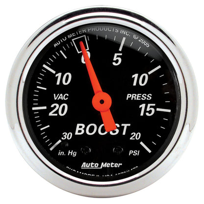 Autometer Gauge, Vac/Boost, 2 1/16", 30INHG-20Psi, Mechanical, Designer Black 1471 Photo - Primary