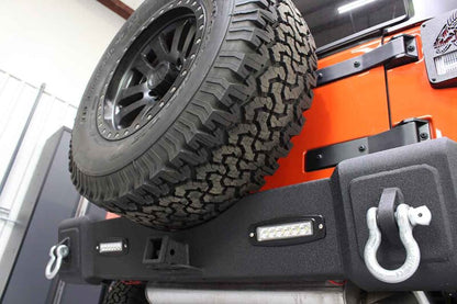 Fishbone Offroad 07-18 Jeep JK Wrangler Rubicon Steel Rear Bumper W/LEDs - Blk Textured Powdercoat FB22032 FB22032 Photo - lifestyle view