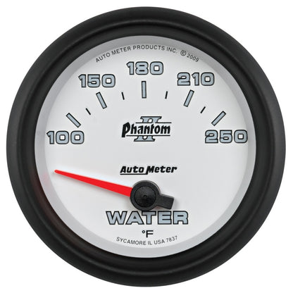 Autometer Gauge, Water Temp, 2 5/8", 100-250 deg. F, Electric, Phantom II 7837 Photo - Primary