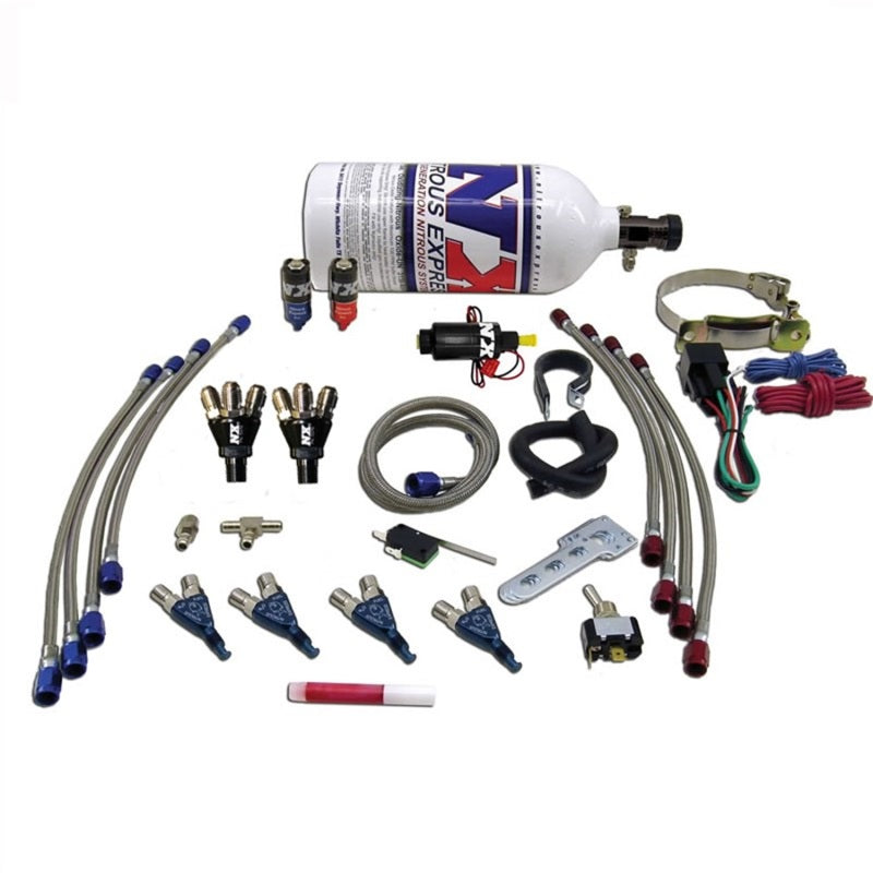 Nitrous Express 4 Cyl Piranha Nitrous Kit (For EFI Applications) w/2.5lb Bottle 60010P 60010P Photo - Primary