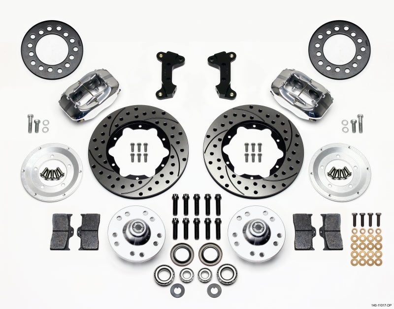 Wilwood Forged Dynalite Front Kit 11.00in Drill-Polished 74-80 Pinto/Mustang II Disc Spindle only 140-11017-DP 140-11017-DP Photo - Primary