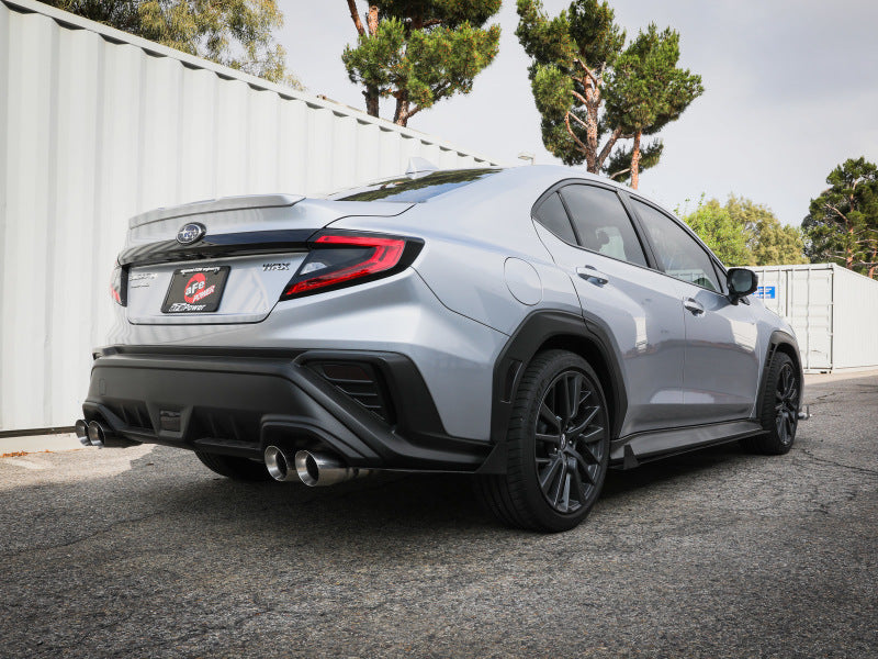 aFe POWER Takeda 3in to 2-1/2in 304 SS Cat-Back Exhaust w/ Polished Tips 22-23 Subaru WRX H4-2.4L(t) 49-36809-P 49-36809-P Photo - Mounted