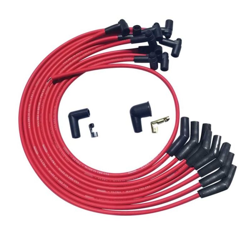 Moroso BBC Over Valve Cover 135 Deg Plug Ends HEI Ultra Spark Plug Wire Set - Red 52042 52042 User 1