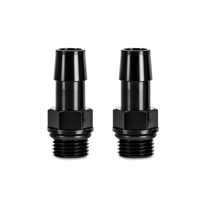 Mishimoto 16X1.5 TO 1/2in. Hose Barb Aluminum Fittings (Pack of 2) MMFT-M16-12BK MMFT-M16-12BK Photo - Primary