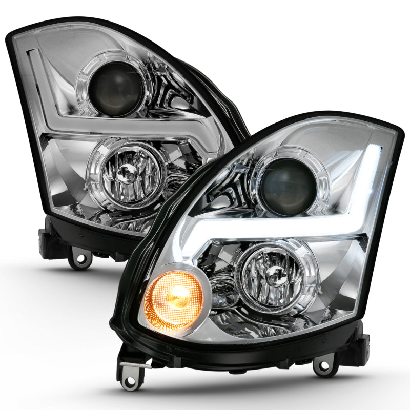 ANZO 2003-2007 Infiniti G35 Projector Headlight Plank Style Black (HID Compatible, No HID Kit ) 121557 121557 Photo - Unmounted