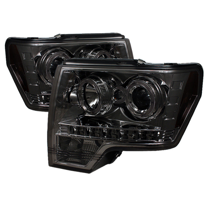 Spyder Ford F150 09-14 Projector Headlights Halogen Model- LED Halo LED Smke PRO-YD-FF15009-HL-SM 5010254 5010254 Photo - Primary