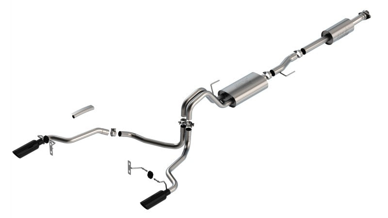 Borla F-150 2021 3.3L CC SB EC STB XL/XLT/Lariat/KR/Plnm/LTD 3/2.25 SRE Cat-Back ATAK Black CHR Tips 140879BC 140879BC User 1