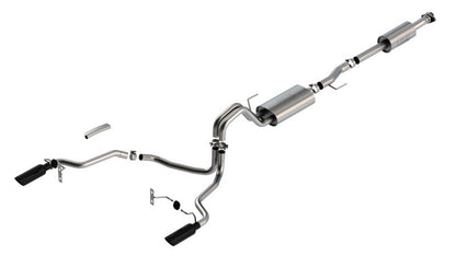 Borla F-150 2021 3.3L CC SB EC STB XL/XLT/Lariat/KR/Plnm/LTD 3/2.25 SRE Cat-Back ATAK Black CHR Tips 140879BC 140879BC User 1