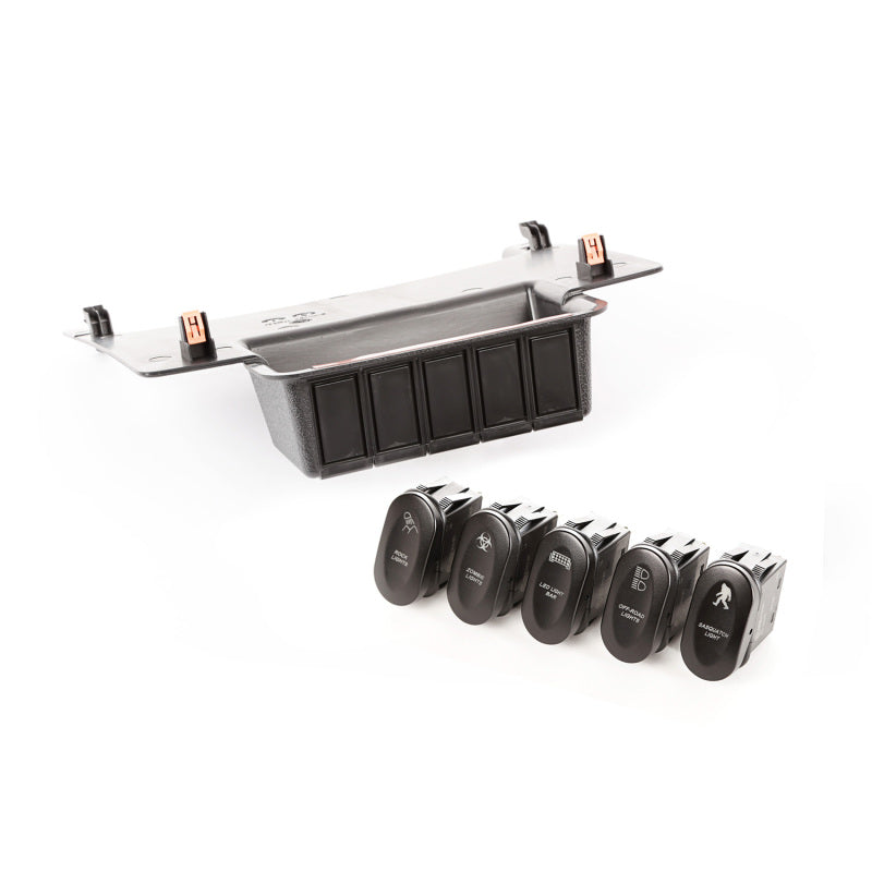 Rugged Ridge Switch Panel Kit; Lower, 5 Etched Switches; 11-18 Jeep Wrangler JK 17235.73 Photo - Primary