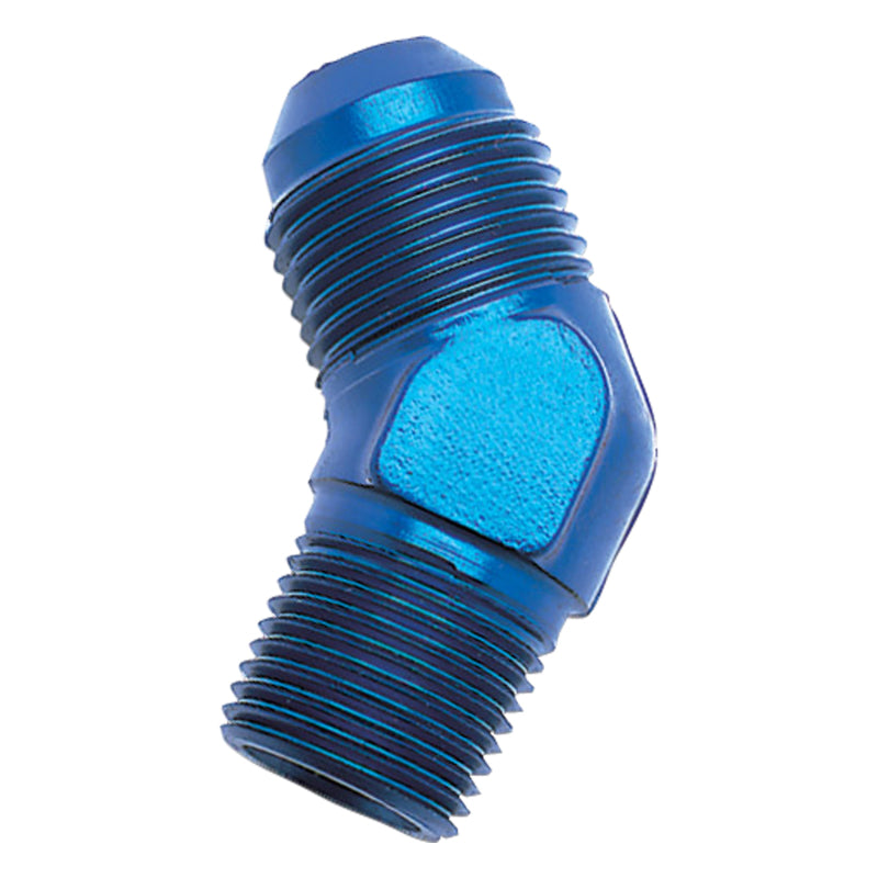 Russell -8 AN 45° Flare to Pipe Adapter (Blue Finish) 662410 Photo - Primary