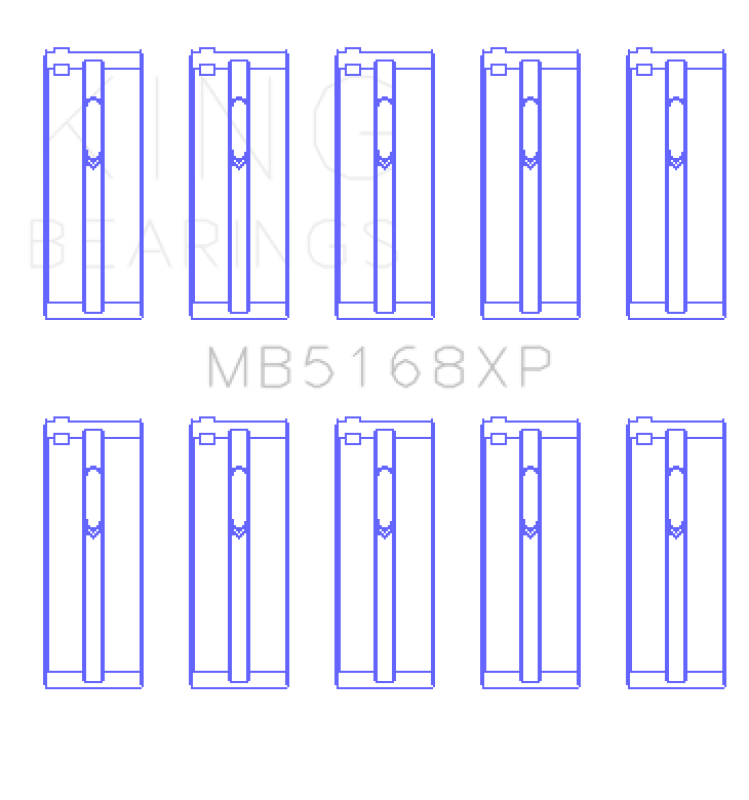 King Engine Bearings King Honda H22 50mm Journal Crankshaft Main Bearing Set MB5168XP MB5168XP Photo - Primary