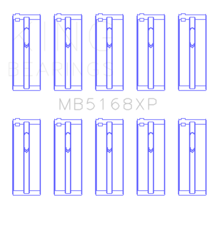 King Engine Bearings King Honda H22 50mm Journal Crankshaft Main Bearing Set (Size STDX) MB5168XPSTDX MB5168XPSTDX Photo - Primary