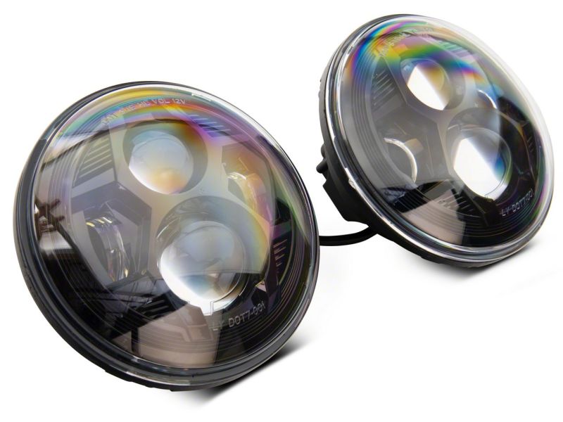 Raxiom 07-18 Jeep Wrangler JK 7-In LED Headlights- Blk Housing (Clear Lens) J154695 J154695 Photo - Close Up