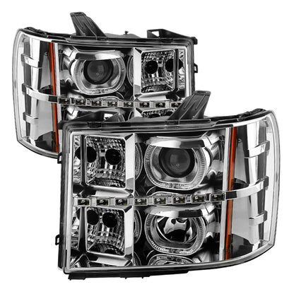 SPYDER Xtune GMC Sierra 1500/2500/3500 07-13 Projector Headlights LED Halo- Chrome PRO-JH-GSIE07-CFB-C 9032288 9032288 Photo - Primary