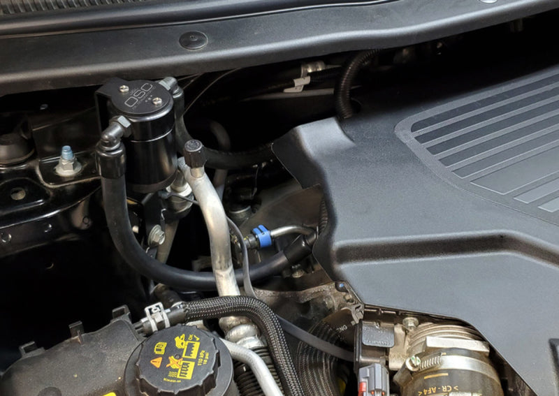 J&L 13-19 Ford Explorer Sport EcoBoost V6 Passenger Side Oil Separator 3.0 - Black Anodized 3022P-B 3022P-B Photo - Mounted