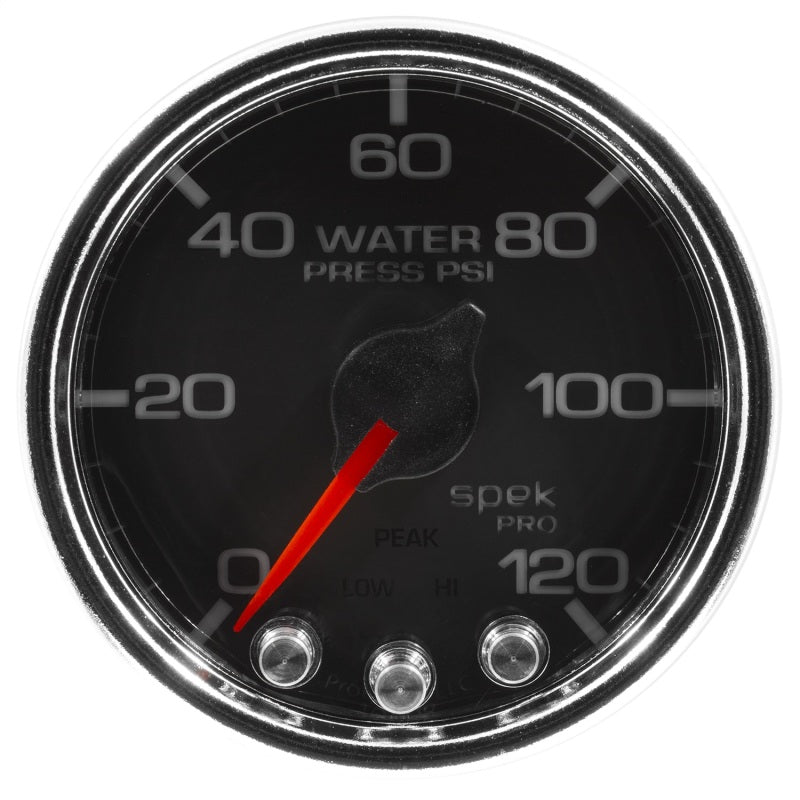 Autometer Spek-Pro Gauge Water Press 2 1/16in 120psi Stepper Motor W/Peak & Warn Blk/Chrm P34531 P34531 User 2