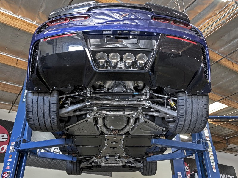 aFe MACH Force-Xp Axle-Back Exhaust System w/ Carbon Fiber Tips Chevrolet Corvette (C7) 14-19 6.2L 49-34056-1C 49-34056-1C Photo - Mounted