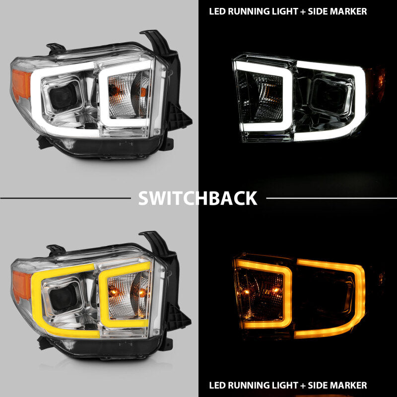 ANZO 14-17 Toyota Tundra Plank Style Projector Headlights Chrome w/ Amber 111415 111415 Photo - Primary