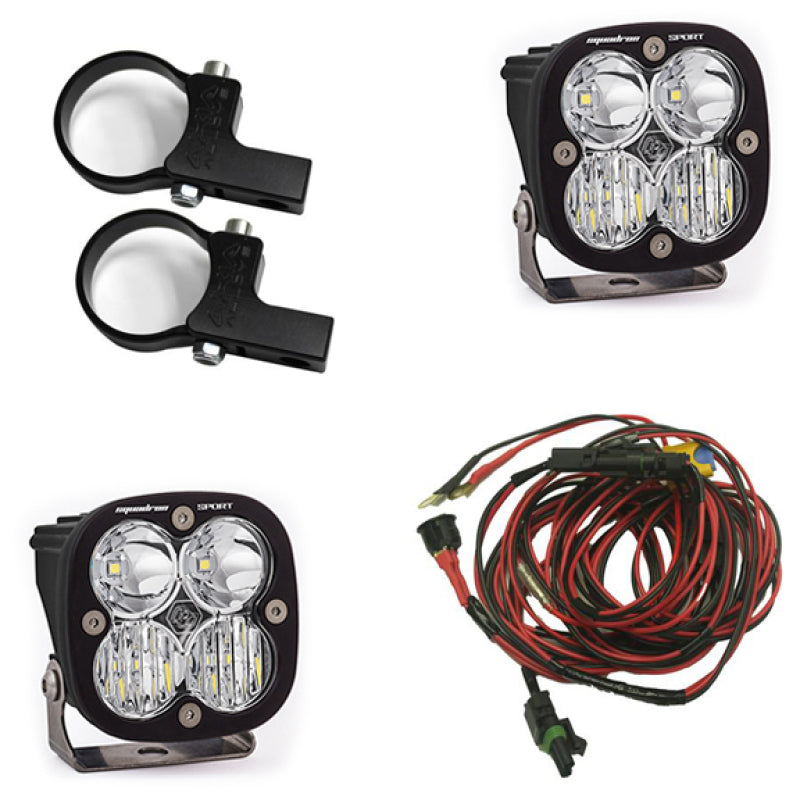 Baja Designs PowerSports Squadron Sport Horizontal Mount Light Kit Driving/Combo Pattern Clear- Universal 557105 Photo - Primary