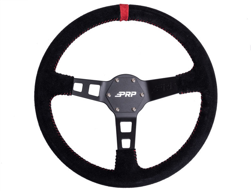 PRP Seats PRP Deep Dish Suede Steering Wheel- Red G123 G123 Photo - Primary