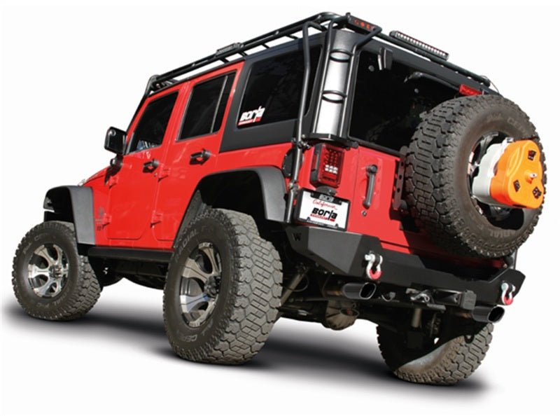 Borla 12-16 Jeep Wrangler 3.6L AT/MT 4DR 4WD S SQ RL AC SR 2.5in 2in TIP 3.5inx3.28in Black Chrome 140459BC 140459BC Photo - Close Up
