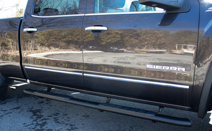 Fishbone Offroad 07-18 Chevrolet Silverado 1500/2500/3500 Crew Cab Oval Side Steps - Black Textured FB21381 FB21381 Photo - lifestyle view