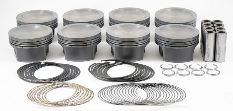 Mahle MS Piston Set Ford 285ci 3.581in Bore 3.543stk 5.933in Rod .866 Pin -16cc 9.5 CR Set of 8 930256082 930256082 Photo - Primary
