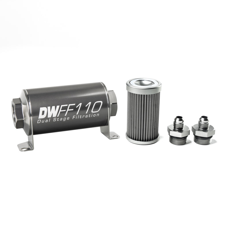 DeatschWerks '-6AN, 40 micron, 110mm In-line fuel filter kit 8-03-110-040K-6 Photo - Primary