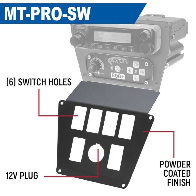 Rugged Radios Polaris RZR PRO XP/Turbo R/PRO R Dash Mount Radio and Intercom - Switch Pros 8 MT-PRO-SP8 MT-PRO-SP8 Photo - Primary