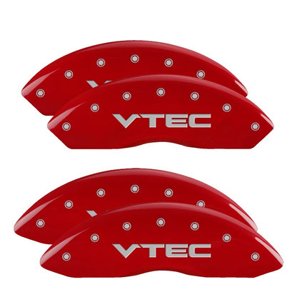 MGP 4 Caliper Covers Engraved Front & Rear Vtech Red finish silver ch 39015SVTCRD 39015SVTCRD Photo - Primary