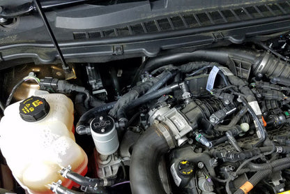 J&L 2015-2023 Ford Edge Sport/ST Passenger Side Oil Separator 3.0 - Clear Anodized 3031P-C 3031P-C Photo - Mounted