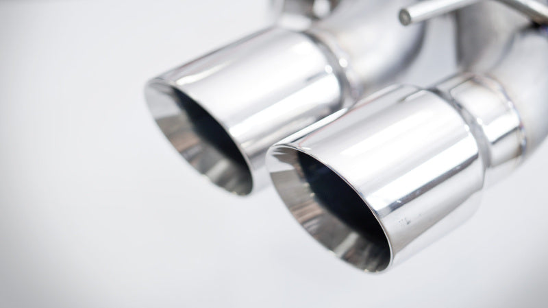 Stainless Works 2016-18 Cadillac CTS-V Sedan Catback System Resonated X-Pipe Dual-Mode Mufflers CTSV16CB CTSV16CB Photo - Close Up