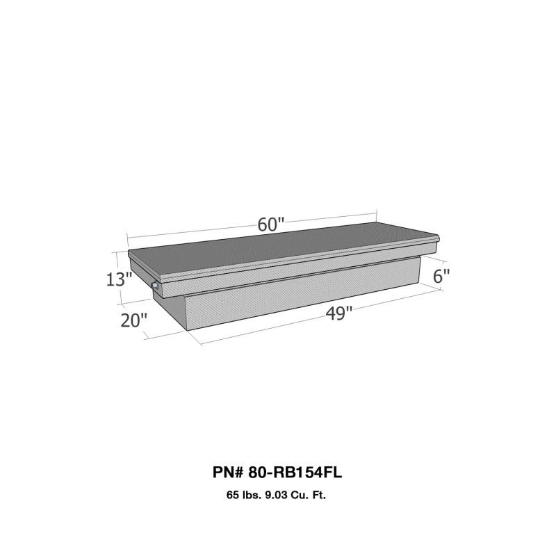 Westin/Brute Full Lid Full Size Step Side & Down Size Shallow Depth - Aluminum 80-RB154FL 80-RB154FL Photo - Primary