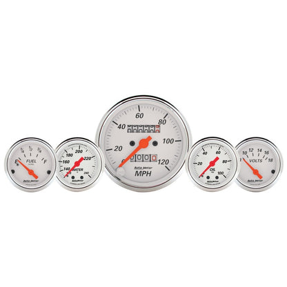 Autometer Arctic White Series; 5 Piece Gauge Kit 1311 User 1