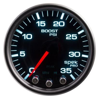 Autometer Spek-Pro Gauge Boost 2 1/16in 35psi Stepper Motor W/Peak & Warn Blacksmoke//Black P30352 P30352 User 1