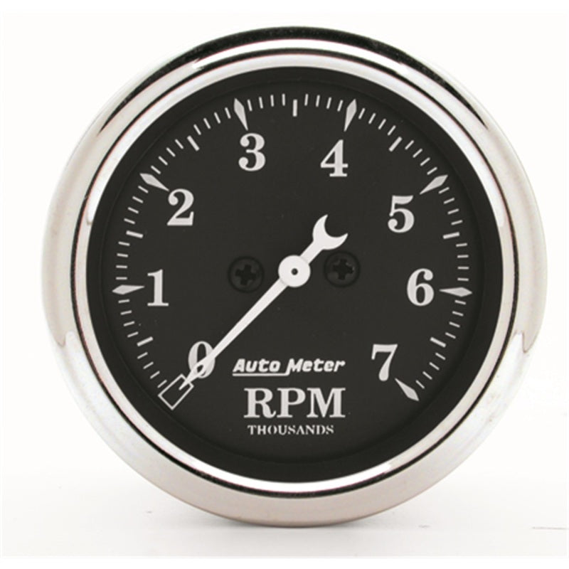 Autometer Gauge, Tachometer, 2 1/16", 7k Rpm, In-Dash, Black Bzl, Old Tyme Black 1797 Photo - Primary