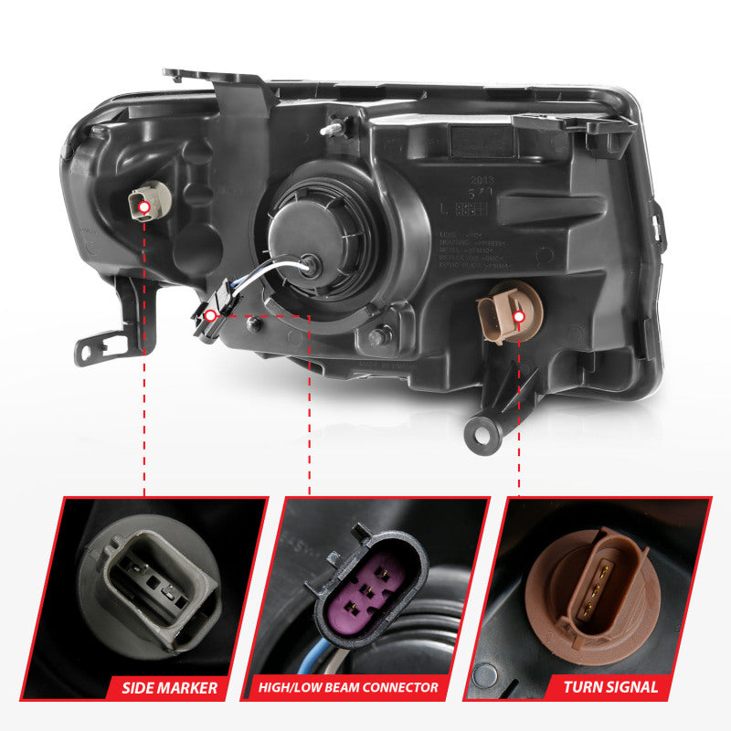 Anzo 2008-2012 Ford Escape Projector Headlights w/ Halo Black 111355 User 5