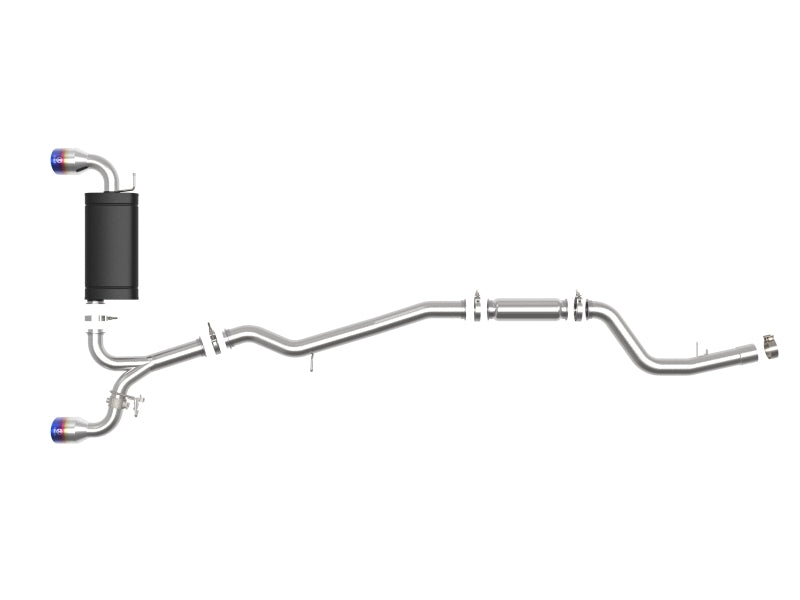 aFe POWER Takeda 2020 Toyota Supra L6-3.0L (t) 3in-2.5in 304 SS CB Exhaust Blue Flame Tips 49-36043-L 49-36043-L Photo - Unmounted