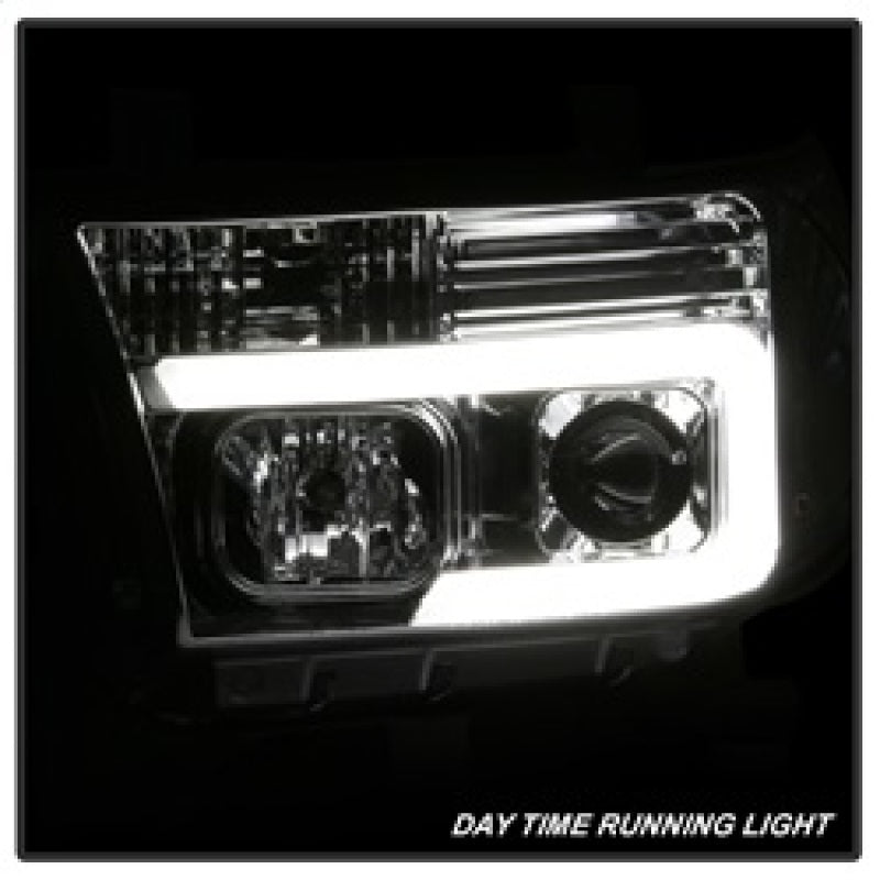 Spyder 07-13 Toyota Tundra V2 Light Bar DRL Projector Headlights - Chrome (PRO-YD-TTU07V2-LB-C) 5084651 5084651 Photo - Unmounted