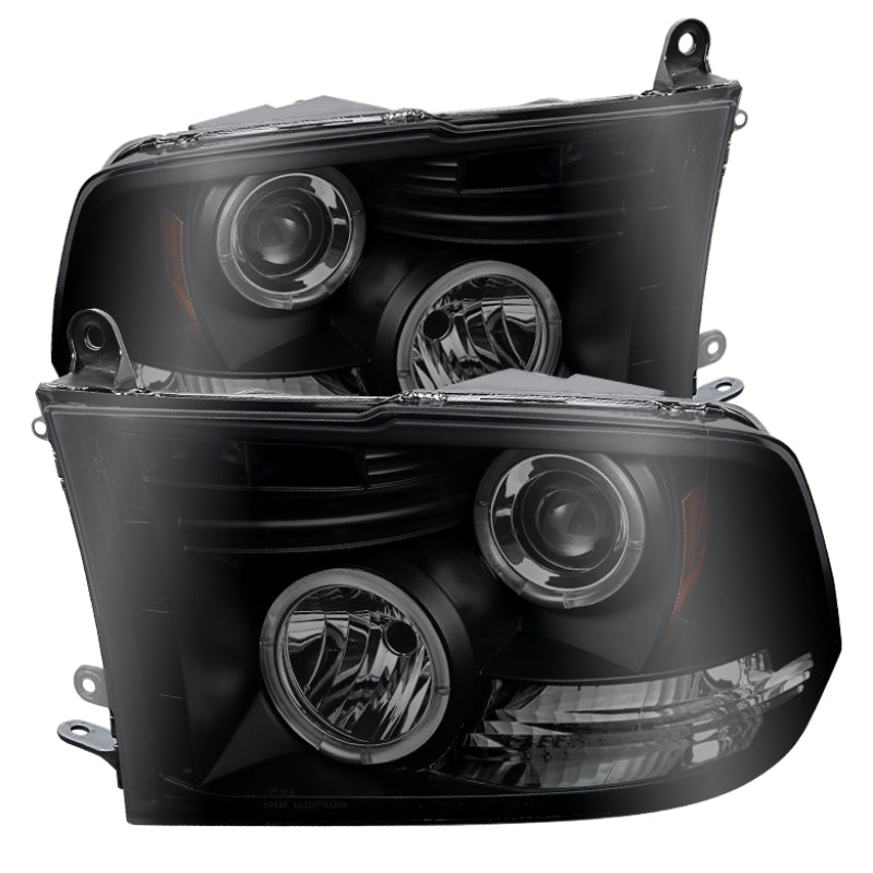 Spyder Dodge Ram 1500 09-14 Projector Headlights Halogen- LED Halo LED - Blk Smke PRO-YD-DR09-HL-BSM 5078407 5078407 Photo - Primary