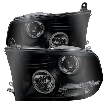 Spyder Dodge Ram 1500 09-14 Projector Headlights Halogen- LED Halo LED - Blk Smke PRO-YD-DR09-HL-BSM 5078407 5078407 Photo - Primary