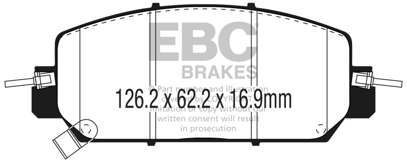 EBC 2017+ Honda CR-V 1.5L Turbo Ultimax2 Front Brake Pads UD2036 UD2036 Photo - Primary