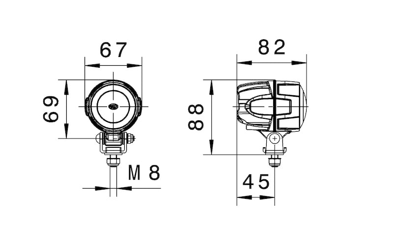 Hella Work Lamp Na 0Gr Md1242 Dt M50 1G0 995050001 995050001 Technical Drawing