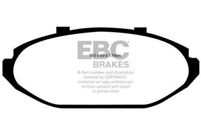EBC 98-2002 Ford Crown Victoria 4.6L (w/ABS/Steel Pistons) Yellowstuff Front Brake Pads DP41615R DP41615R Photo - Primary