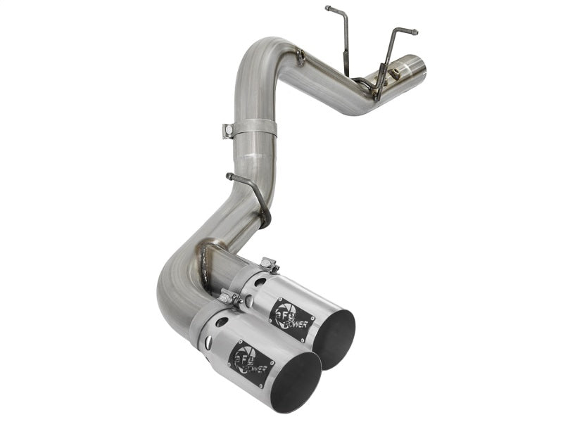 aFe Rebel XD Series 4in 409 Stainless Steel DPF-Back Exhaust w/Dual Polish 49-44089-P Photo - Primary