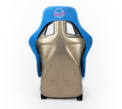 NRG FRP Bucket Seat ULTRA Edition - Large (Blue Alcantara/Gold Glitter Back) FRP-302BL-ULTRA FRP-302BL-ULTRA Photo - Primary