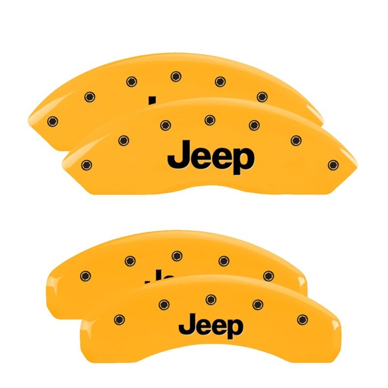 MGP 4 Caliper Covers Engraved Front & Rear Jeep Yellow Finish Black Char 2006 Jeep Wrangler 42014SJEPYL 42014SJEPYL Photo - Primary