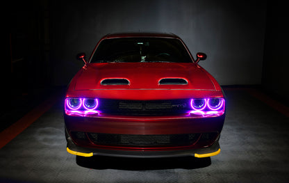 ORACLE Lighting Oracle 15-21 Dodge Challenger Dynamic Surface Mount Headlight Halo Kit - ColorSHIFT - Dynamic 3990-332 3990-332 User 1